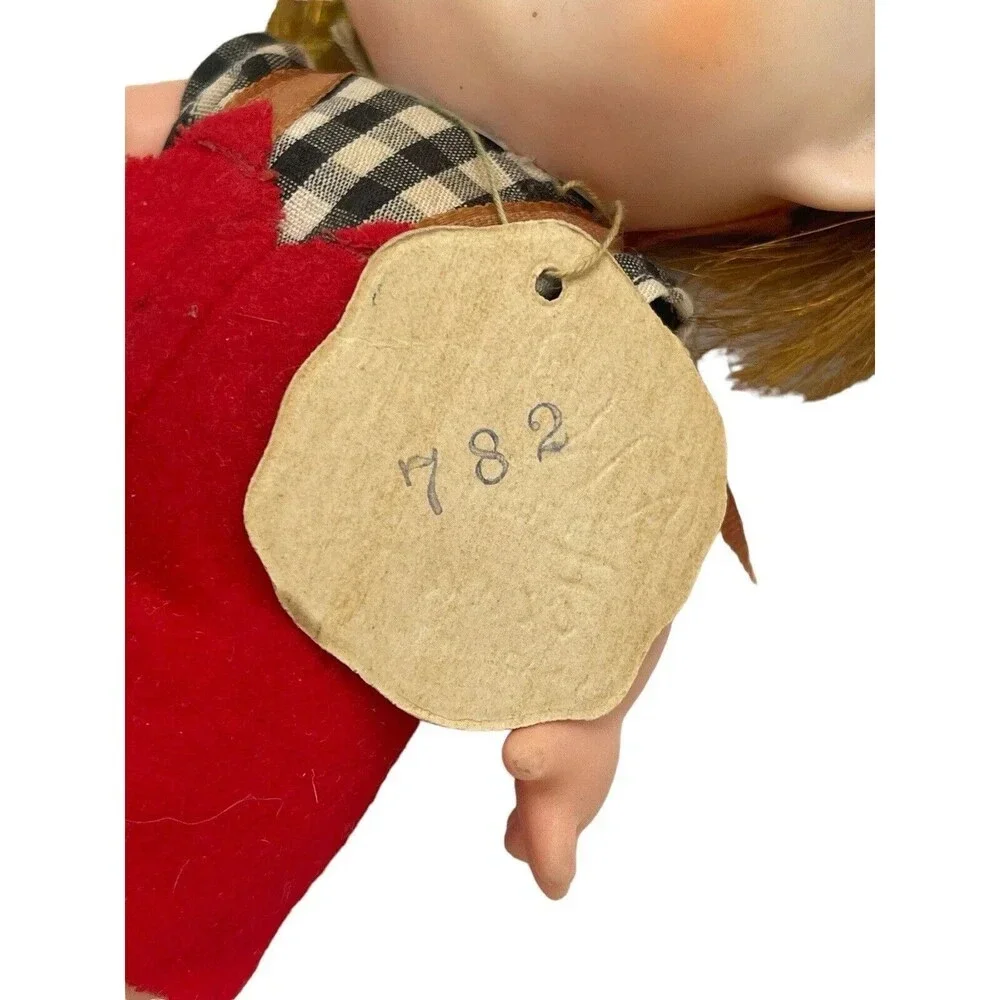 Vintage Forsum 6'' Big Eyes Redhead Freckles Rubber Doll Japan 1960s Boy Red Tag